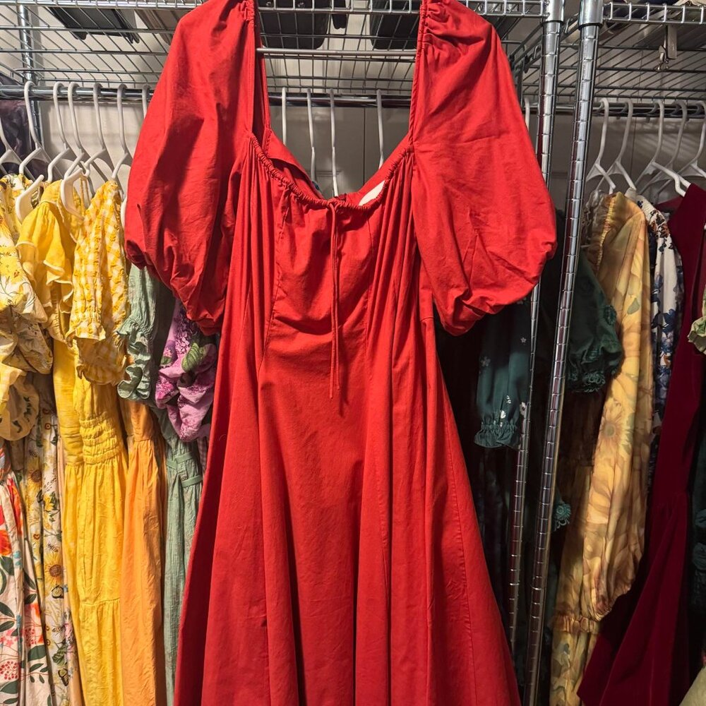 Selkie Day Dress in Winter Red